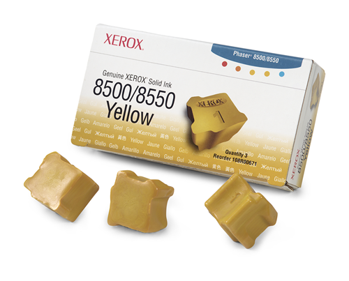 108R00671 Genuine Xerox Solid Ink 8500/8550 Yellow (three Sticks) Xerox