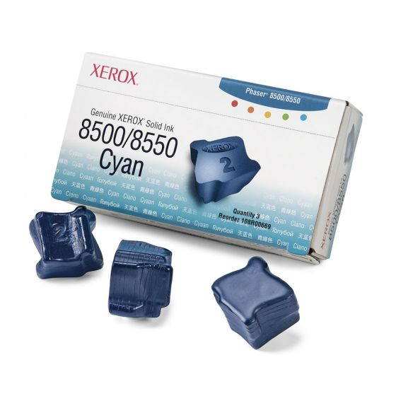 108R00669 Genuine Xerox Solid Ink 8500/8550 Cyan (three Sticks) Xerox