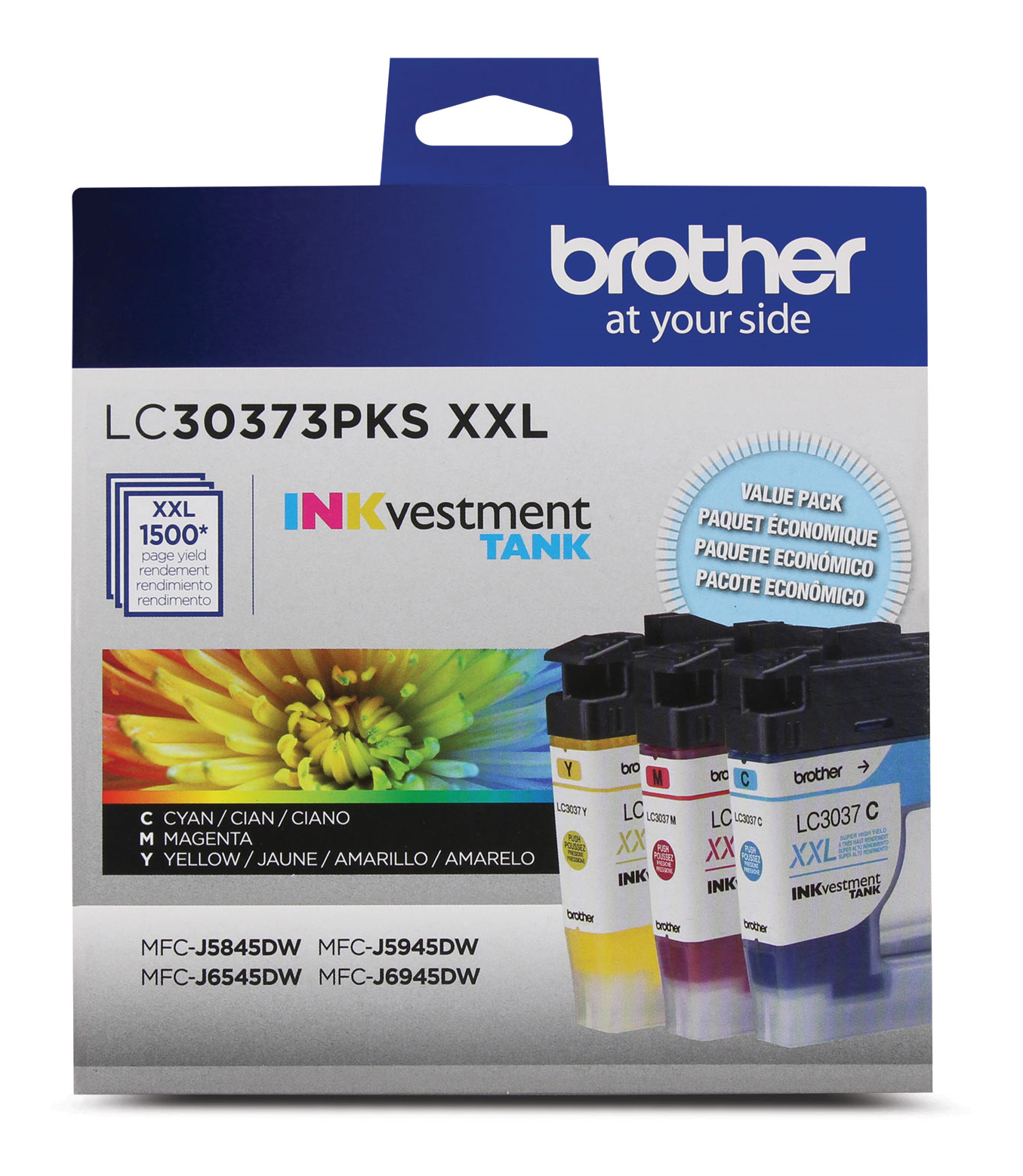 Brother LC30373PKS Genuine 3-Pack Super High-Yield INKvestment Tank Cartridges Brother