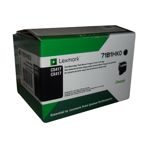 Lexmark CS/CX417, 517 Black Return Programme 6K Toner Cartridge Part no.: 71B1HK0 Lexmark