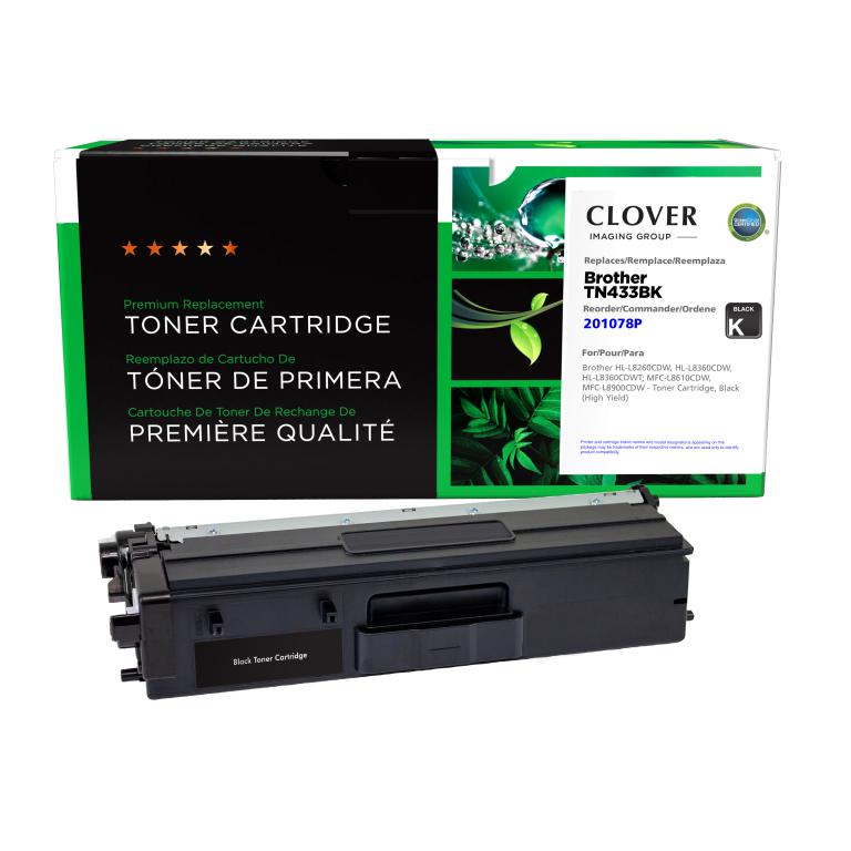 High Yield Black Toner Cartridge for Brother TN433BK