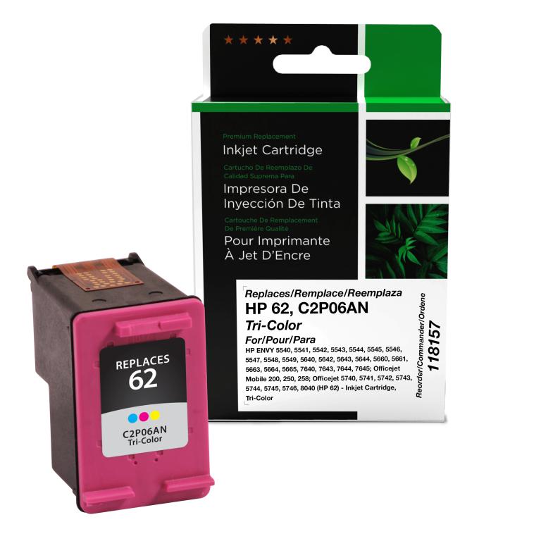 Tri-Color Ink Cartridge for HP 62 (C2P06AN)