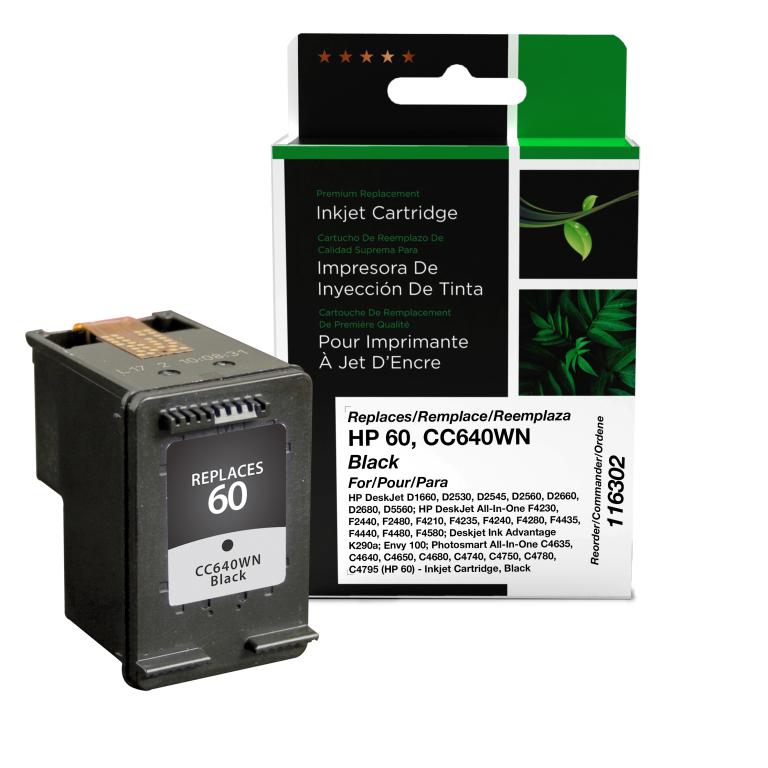 Black Ink Cartridge for HP 60 (CC640WN)