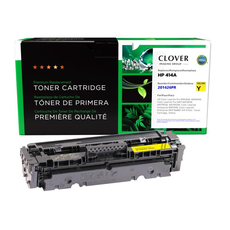 Yellow Toner Cartridge (Reused OEM Chip) for HP 414A (W2022A)