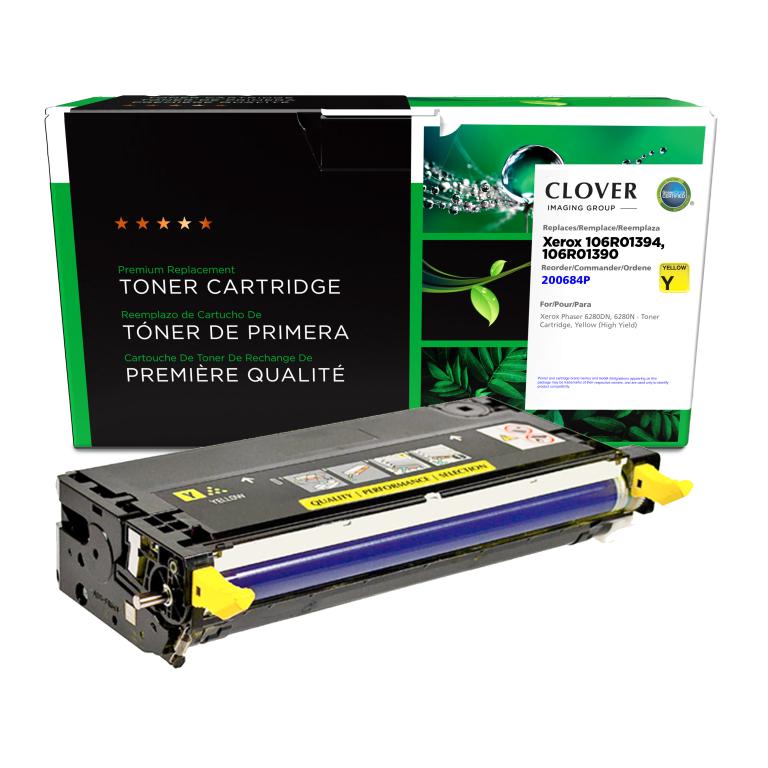 High Yield Yellow Toner Cartridge for Xerox 106R01394/106R01390