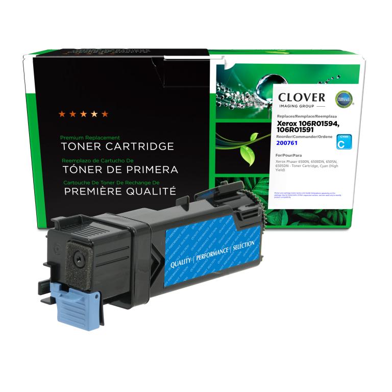 High Yield Cyan Toner Cartridge for Xerox 106R01594/106R01591