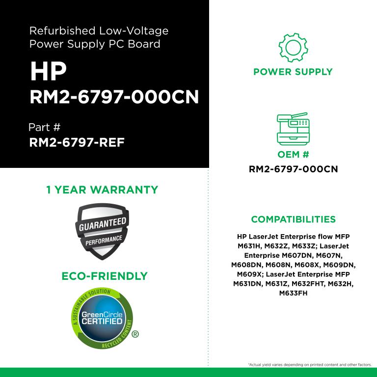 HP M607/M608/M609 Low-Voltage Power Supply PC Board