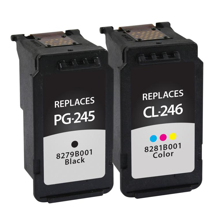 Black, Color Ink Cartridges for Canon PG-245/CL-246 2-Pack