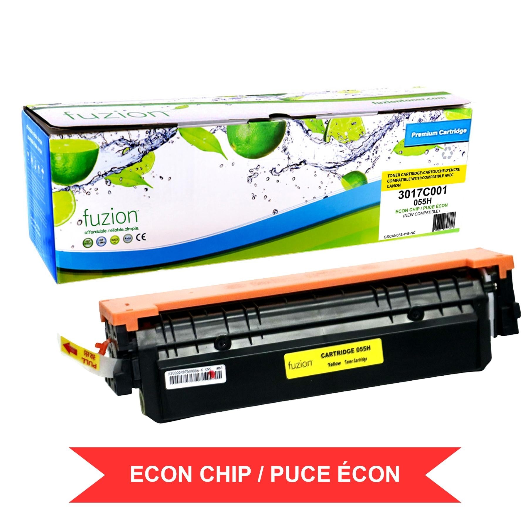 Canon 3017C001 (055H) Compatible HY Toner w/ ECON Chip - Yellow