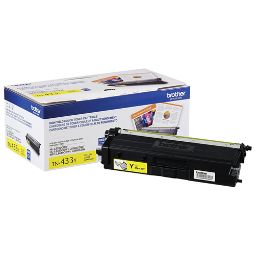 Brother TN433Y Yellow Toner Cartridge, High Yield Brother