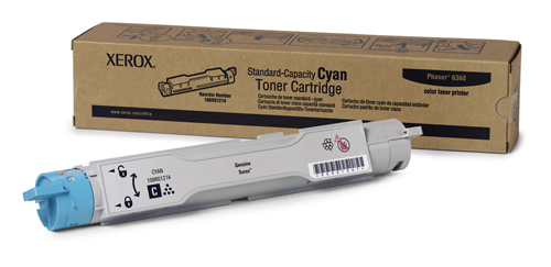 106R01214 Cyan Standard Capacity Toner Cartridge, Phaser 6360 Xerox