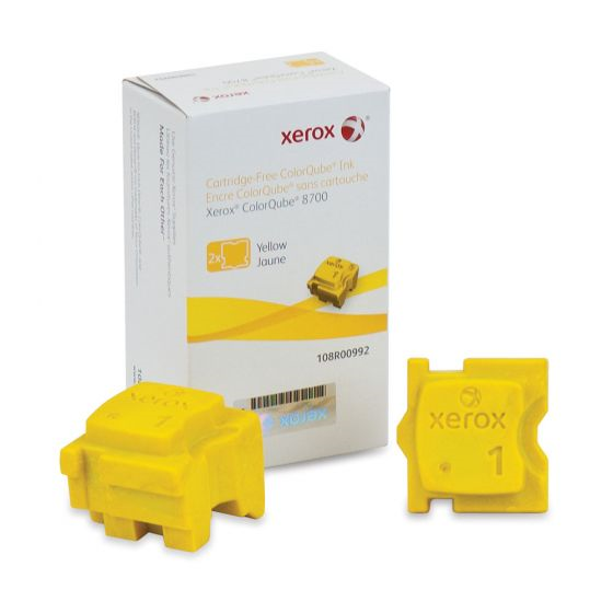 108R00992 Xerox Colorqube Ink Yellow, Colorqube 8700 (2 Sticks), North America Xerox