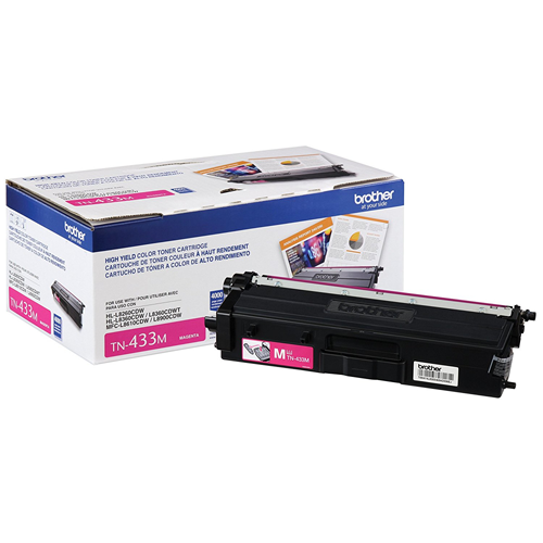 Brother TN433M Magenta Toner Cartridge, High Yield Brother